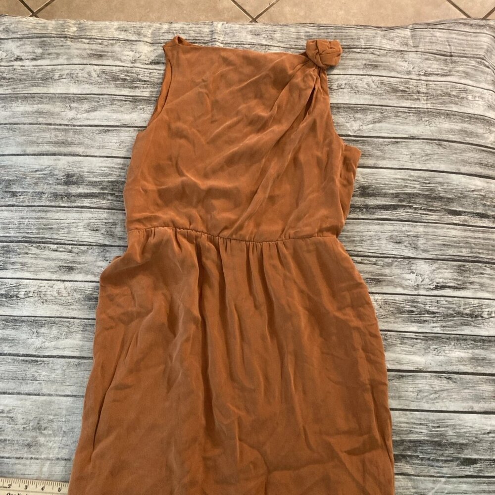 Max Mara Women's Silk Sleeveless Slip Dress Size 8 Pumpkin Spice